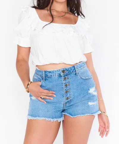 Show Me Your Mumu Jessie Top In White Linen