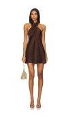 Show Me Your Mumu Jodie Dress In Chocolate Luxe Satin