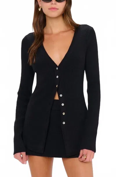 Show Me Your Mumu Josie Mini Skort In Black Rib Knit