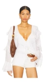 Show Me Your Mumu Joss Ruffle Top In White