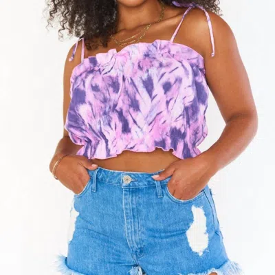 Show Me Your Mumu Keen Crop Top In Purple Tie Dye In Multi