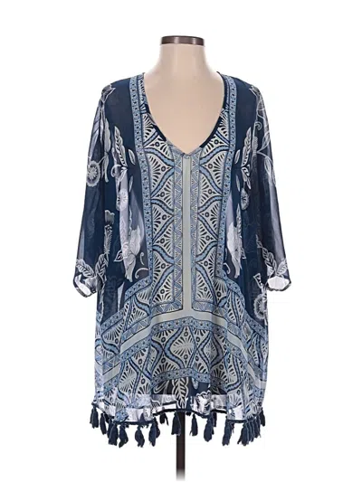 Pre-owned Show Me Your Mumu Kimono In Blue
