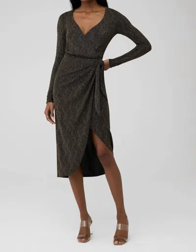 Show Me Your Mumu Kimora Wrap Dress In Squiggle Sparkle Knit In Grey