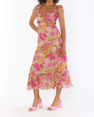 Show Me Your Mumu Lane Midi Dress In Carnaby Floral In Pink