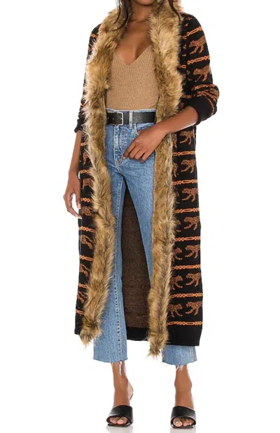Show Me Your Mumu Langston Cheetah Cardigan In Black In Multi