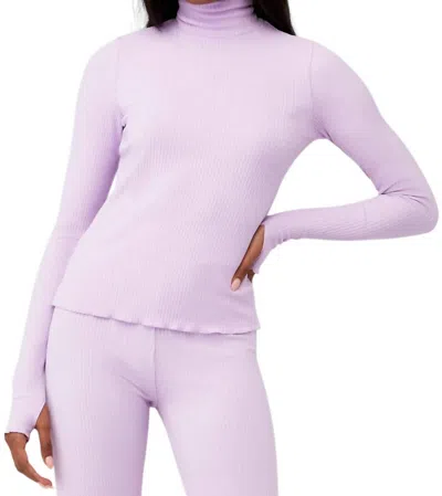 Show Me Your Mumu Layer Up Turtleneck Top In Lilac Rib Knit In Purple