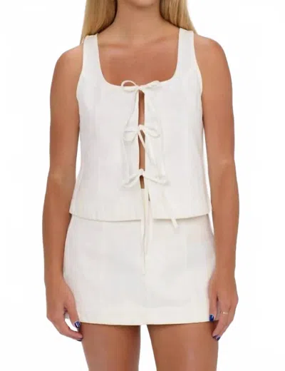 Show Me Your Mumu Lena Tie Tank Top In Seasalt In White