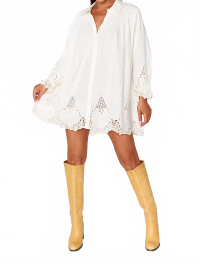 Show Me Your Mumu Leona Mini Dress In White Lace Embroidery In Multi