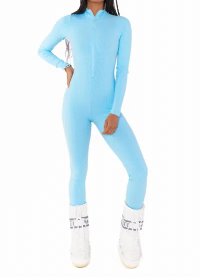 Show Me Your Mumu Lodge Knit Onesie In Powder Blue
