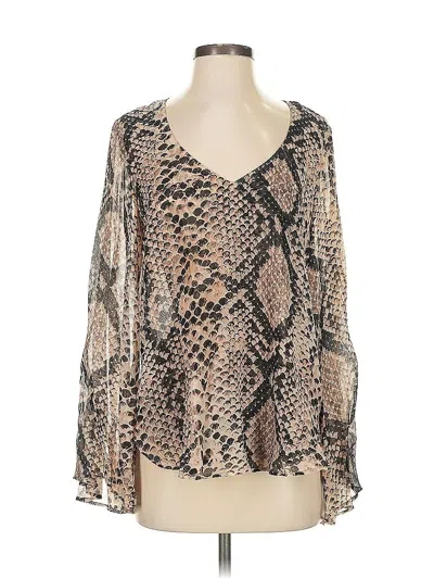 Pre-owned Show Me Your Mumu Long Sleeve Blouse In Brown