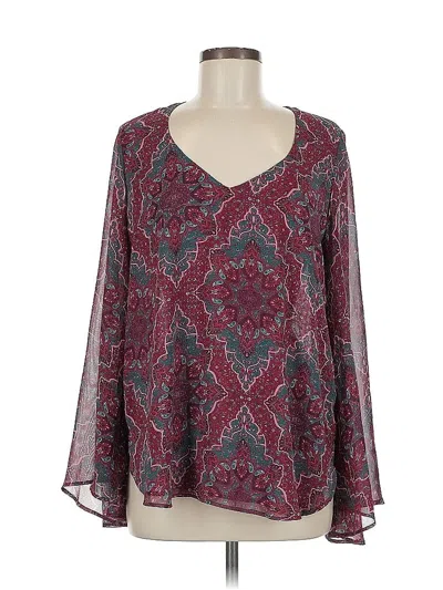 Pre-owned Show Me Your Mumu Long Sleeve Blouse In Burgundy