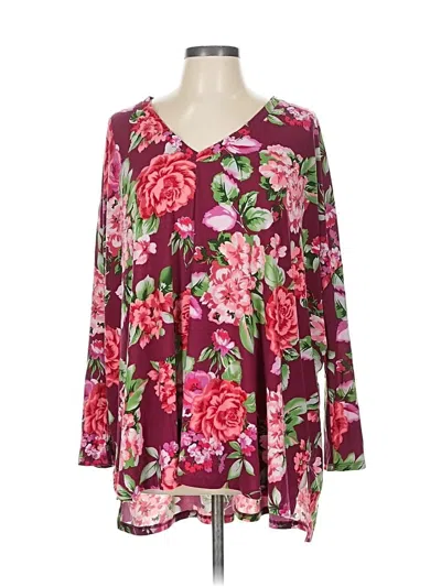 Pre-owned Show Me Your Mumu Long Sleeve Blouse In Burgundy