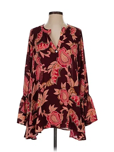 Show Me Your Mumu Long Sleeve Blouse In Red