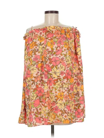 Pre-owned Show Me Your Mumu Long Sleeve Blouse In Orange