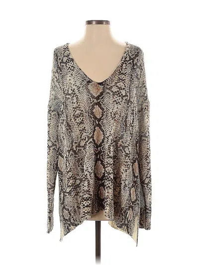 Pre-owned Show Me Your Mumu Long Sleeve Blouse In Silver
