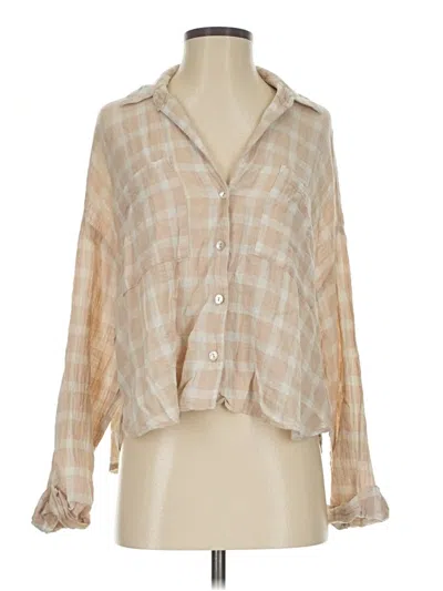 Pre-owned Show Me Your Mumu Long Sleeve Blouse In Tan