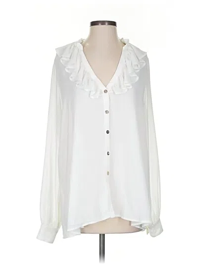 Pre-owned Show Me Your Mumu Long Sleeve Blouse In White
