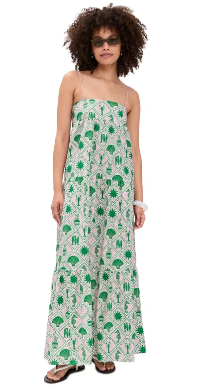 Show Me Your Mumu Long Weekend Maxi Dress Coastal Collage In Green
