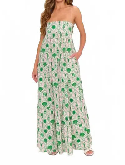 Show Me Your Mumu Long Weekend Maxi Dress In Coastal Collage In Green