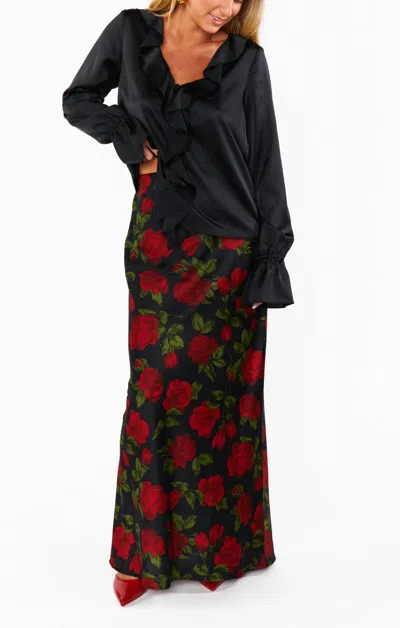 Show Me Your Mumu Maci Maxi Skirt In Send Me Roses