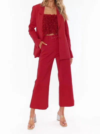 SHOW ME YOUR MUMU MAJOR BLAZER IN RED SUITING