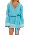 Show Me Your Mumu Malia Mini Dress In Blue Capri Shells In Blue