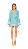 Show Me Your Mumu Malia Mini Dress In Blue Capri Shells In Teal