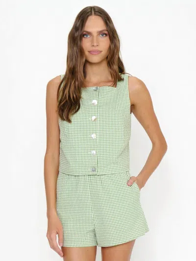Show Me Your Mumu Maren Top In Field Green Gingham In Multi