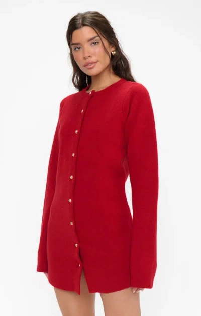 Show Me Your Mumu Marguerite Cardigan Dress In Lover Red