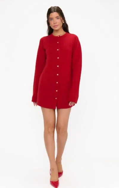 Show Me Your Mumu Marguerite Mini Cardigan Dress In Lover Red