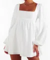 Show Me Your Mumu Marianna Mini Dress In White Clip Butterfly In Multi