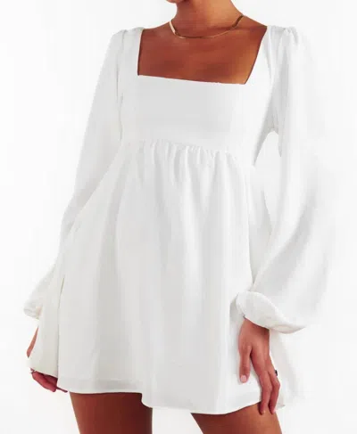 Show Me Your Mumu Marianna Mini Dress In White Clip Butterfly In Multi