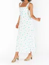 Show Me Your Mumu Marmont Midi Dress In Bluebell Ditsy In White