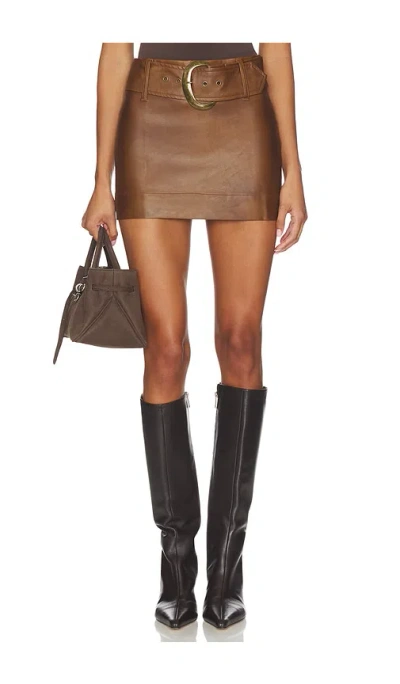 Show Me Your Mumu Maverick Mini Skirt In Brown