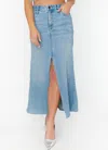 Show Me Your Mumu Mcentire Maxi Skirt In Stone Blue In Blue