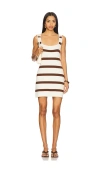 Show Me Your Mumu Mellow Tank Mini Dress In Driftwood Stripe In White