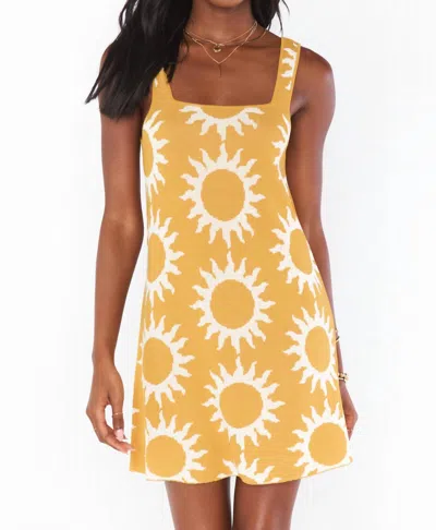 Show Me Your Mumu Mellow Mini Dress In Paradise Sun Knit In Yellow