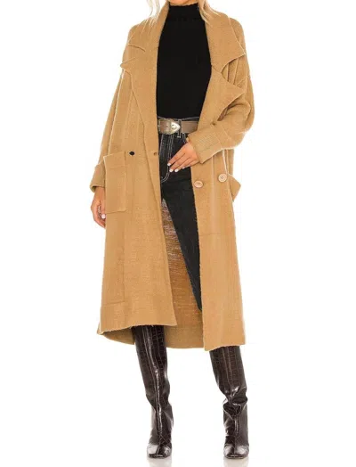 Show Me Your Mumu Melrose Sweater Jacket In Camel