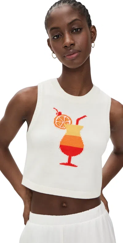 Show Me Your Mumu Milo Tank Cocktail Graphic Knit In White