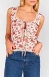 Show Me Your Mumu Mimi Top In Roses In Multi