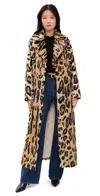 Show Me Your Mumu Miss Cindy Overcoat Feline Faux Fur In Brown