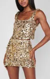 Show Me Your Mumu Mixer Metallic Sequins Mini Skirt In Gold In Multi