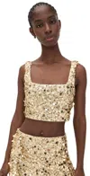 Show Me Your Mumu Mixer Top Gold Metallic Sequins In Neutral