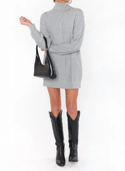 Show Me Your Mumu Montreal Mini Dress In Grey Cable Knit