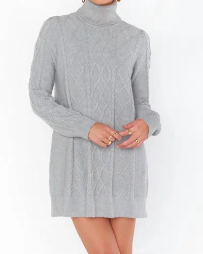 Show Me Your Mumu Montreal Mini Dress In Grey Cable Knit In Multi