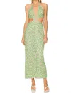 Show Me Your Mumu Muse Midi Dress In Pink/green In Green