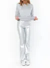 Show Me Your Mumu Nashville Pull On Flare Pant In Silver In Silver