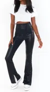 Show Me Your Mumu Nashville Pull On Flare Pants In Black Faux Leather In Black