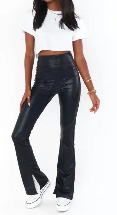Show Me Your Mumu Nashville Pull On Flare Pants In Black Faux Leather