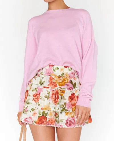 Show Me Your Mumu Nat Skort In Ivory Hillside Floral In Pink